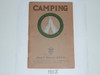 Camping Merit Badge Pamphlet, Type 3, Tan Cover, 10-38 Printing