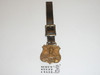 Gold Boy Scout Watch Fob, Crossed Flags & Rifles