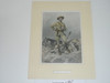 1900 Print of Baden Powell By R. Caton Wooodville On Posterboard and Matted