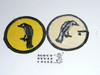 Raven Patrol Medallion, Yellow Twill with gauze back, 1972-1989