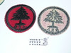 Pine Tree Patrol Medallion, Red Twill with gum back, 1955-1971