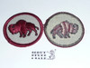 Bison Patrol Medallion, Grey Twill with plastic back, 1972-1989