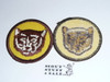 Bear Patrol Medallion, Yellow Twill with plastic back, 1972-1989