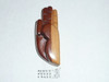 Carved Wood Scout Emblem Neckerchief Slide, no ring on back