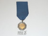 Boy Scout Silver Contest Medal, Very Long Ribbon, Silver Plate