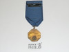 Boy Scout Silver Contest Medal, Very Long Ribbon, Silver Plate