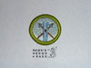 Skiing (blue skiis) - Type H - Fully Embroidered Plastic Back Merit Badge (1972-2002)