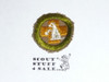 First Aid to Animals - Type A - Square Tan Merit Badge (1911-1933), cut to round or little material