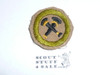 Firemanship - Type A - Square Tan Merit Badge (1911-1933), Material folded under with some trimming