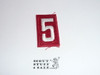 Old Red Troop Numeral "5", fully embroidered