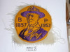 1957 National Jamboree Baden Powell 100th Birthday Felt Patch, Used