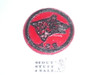 Wolf Patrol Medallion, Red Twill with plastic back, 1955-1971