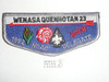 Order of the Arrow Lodge #23 Wenasa Quenhotan s15 1992 NOAC Delegate Flap Patch