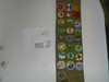 1970's Boy Scout Merit Badge Sash with 25 rolled edge Merit badges, #67