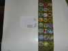 1980's Boy Scout Merit Badge Sash with 24 rolled edge Merit badges, #72