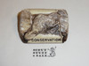 Philmont Scout Ranch Plaster Neckerchief Slide, Conservation, Small chip out of bottom left corner