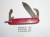 Boy Scout Knife, Unknown Manufacturer, 1970's, red body, Used