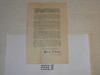 1929 World Jamboree, USA Contingent Letter from James West on National BSA Letterhead reporting Financial Resuls of the Contingent WITH the official Financial Statement