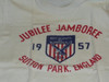 1957 World Jamboree, USA/BSA Contingent Tee Shirt, Adult Large, Lite use