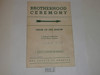Brotherhood Ceremony Manual, Order of the Arrow, 1956, 8-56 Printing