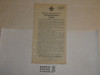 Lefax Boy Scout Fieldbook Insert, Minimum Requirements for Tenderfoot Test, 1924 Bronx Council