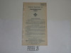 Lefax Boy Scout Fieldbook Insert, Minimum Requirements for Tenderfoot Test, 1921 Williamsport Council