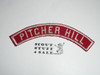 PITCHER HILL Red and White Community Strip, used