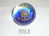 very rare teens, glass boy scout paper weight, only one we ever seen, made by gentile glass of star city WV
