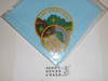 Camp Covered Bridge Neckerchief and Camp Patches, Old Kentucky Home Council, 1974 & 75
