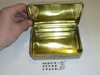 1920s boy scout first aid tin, rare variety, no contents, worn top of tin