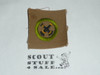 Firemanship - Type A - Square Tan Merit Badge (1911-1933), lt stain at upper left, emblem on back