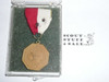 1970's Gold Generic Boy Scout Contest Medal, in box, lite use with some pins on ribbon