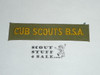 Program Strip - Cub Scouts B.S.A., on Khaki sheeting