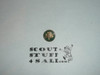 Girl Scout Trefoil on Green Enamel round background Pin