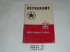 Astronomy Merit Badge Pamphlet, Type 5, Red/Wht Cover, 1-50 Printing