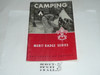 Camping Merit Badge Pamphlet, Type 6, Picture Top Red Bottom Cover, 12-63 Printing