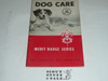 Dog Care Merit Badge Pamphlet, Type 6, Picture Top Red Bottom Cover, 10-62 Printing