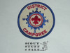 District Camporee Patch, Generic BSA issue, wht twill, blue r/e bdr, compass