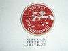 District Camporee Patch, Generic BSA issue, red twill, wht r/e bdr