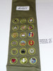 1950's Boy Scout Merit Badge Sash with 18 Khaki Crimped Merit badges, #FB34