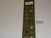 1940's Boy Scout Merit Badge Sash with 16 Tan/Khaki crimped merit badges, #FB43