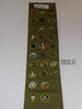 1950's Boy Scout Merit Badge Sash with 28 Khaki Crimped Merit Badges, #FB45