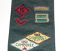 1950's Explorer Scout Merit Badge Sash with 21 Crimped Merit badges, 2 rank patches, Camp Irondale Felts, St. Louis Council Patches and some pins, #FB56