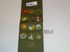 1960's Boy Scout Merit Badge Sash with 13 Rolled Edge Merit badges, #FB62