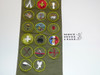 1960-70's Boy Scout Merit Badge Sash with 26 Rolled Edge Merit badges, #FB67