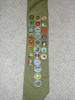 1970's Boy Scout Merit Badge Sash with 26 Rolled Edge Merit badges, #FB87