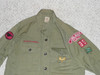 1960's Boy Scout Uniform Shirt with patches from Long Beach CA, 18" Chest and 25" Length, stain on back, #FB16