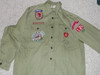 1960's Boy Scout Uniform Shirt with many patches from San Gabriel Valley CA, 23" Chest and 31" Length, #FB16B