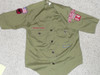 1970's Boy Scout Uniform Shirt with few patches from Overland Park KS, 17" Chest and 23" Length, #FB20