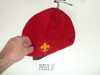 1970's Official Boy Scout Red Wool Beret, Medium